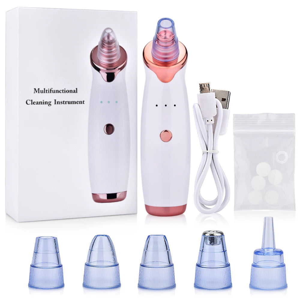 Vacuum Blackhead Removal Facial Cleansing Black Spots Suction Acne Pimple Remover Beauty Instrument USB Charge Skincare Tools