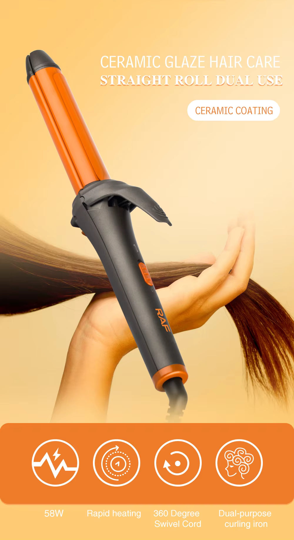 2-in-1 Hair Curler & Straightener
